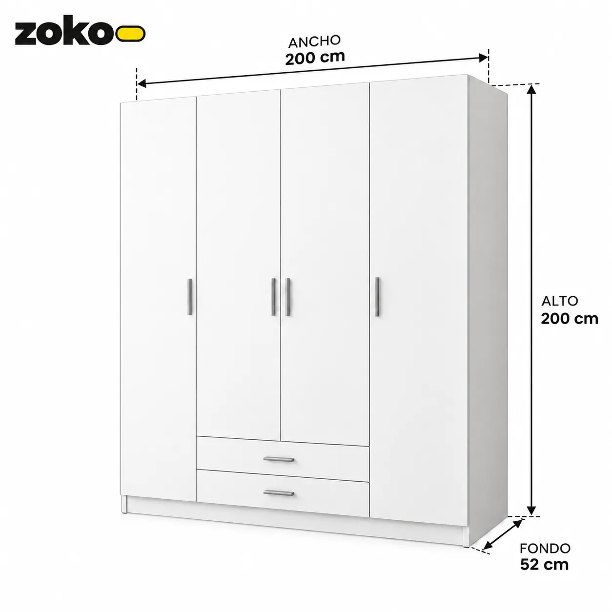 Armario Zoko 4 Puertas