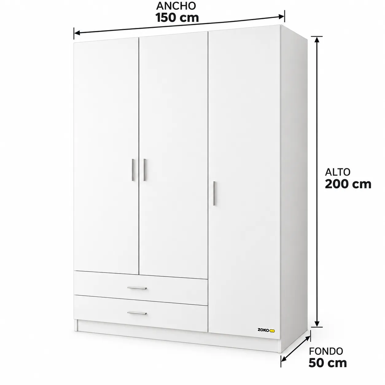 Armario Zoko Tres 3 Puertas