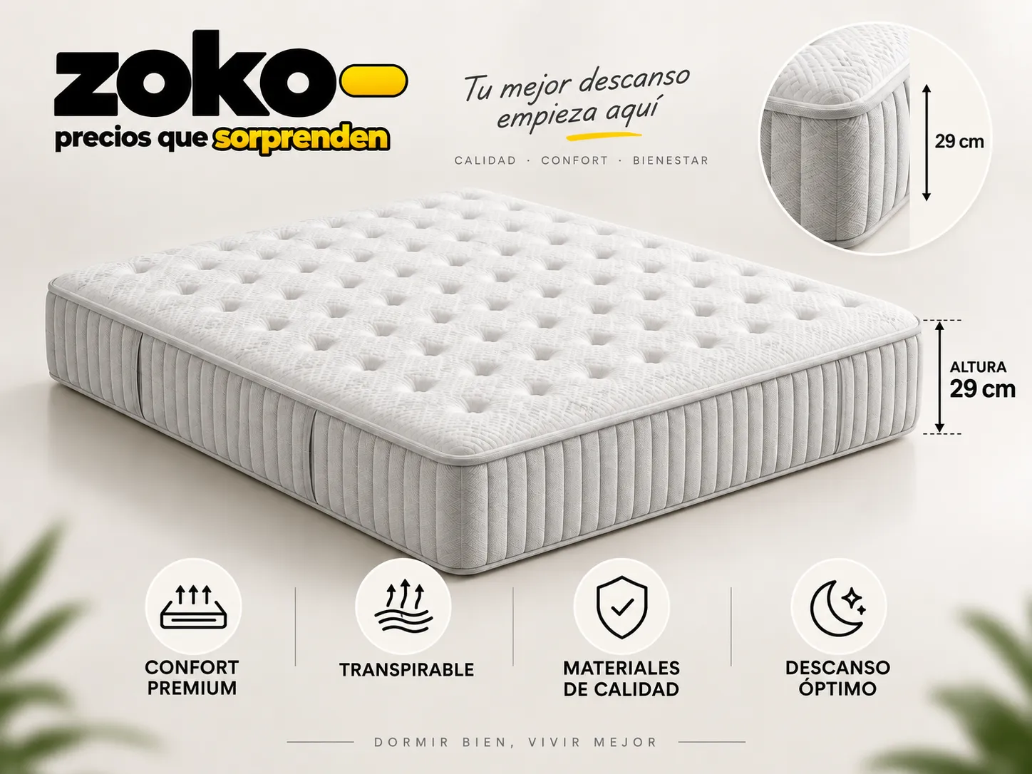 Colchón Zoko Tokyo 29cm